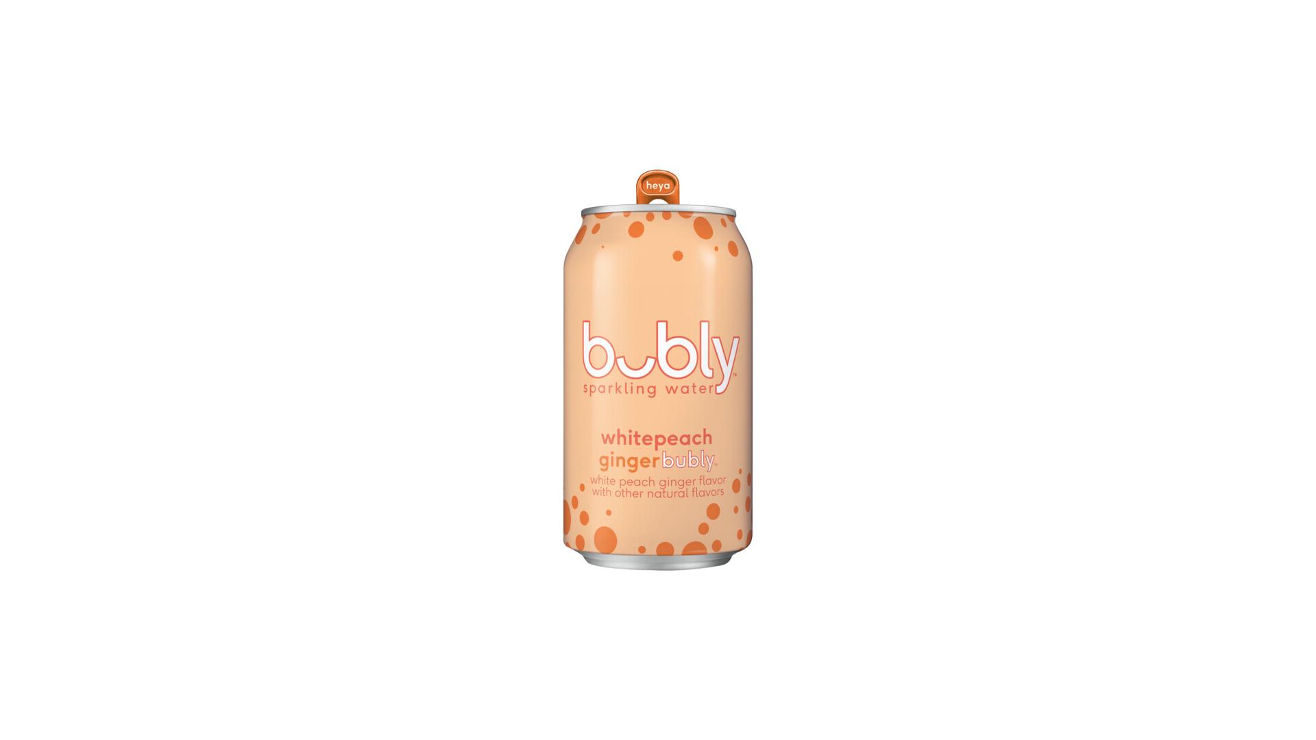 Bubly Sparkling Water Whitepeach Ginger - 12 oz Can