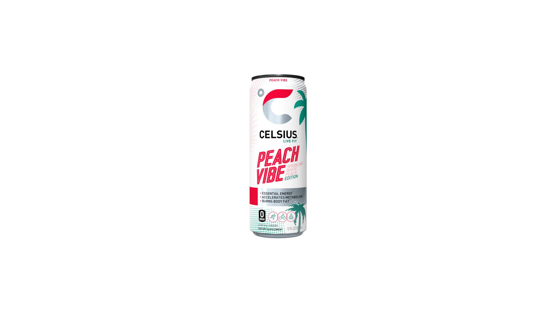 Celsius Peach Vibe - 12 oz Can