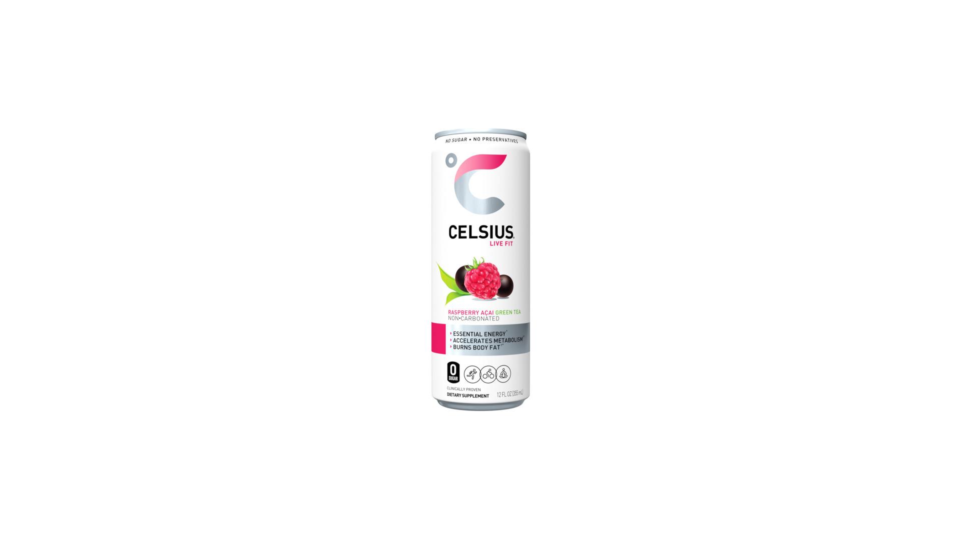 Celsius Raspberry Acai Green Tea - 12 oz Can