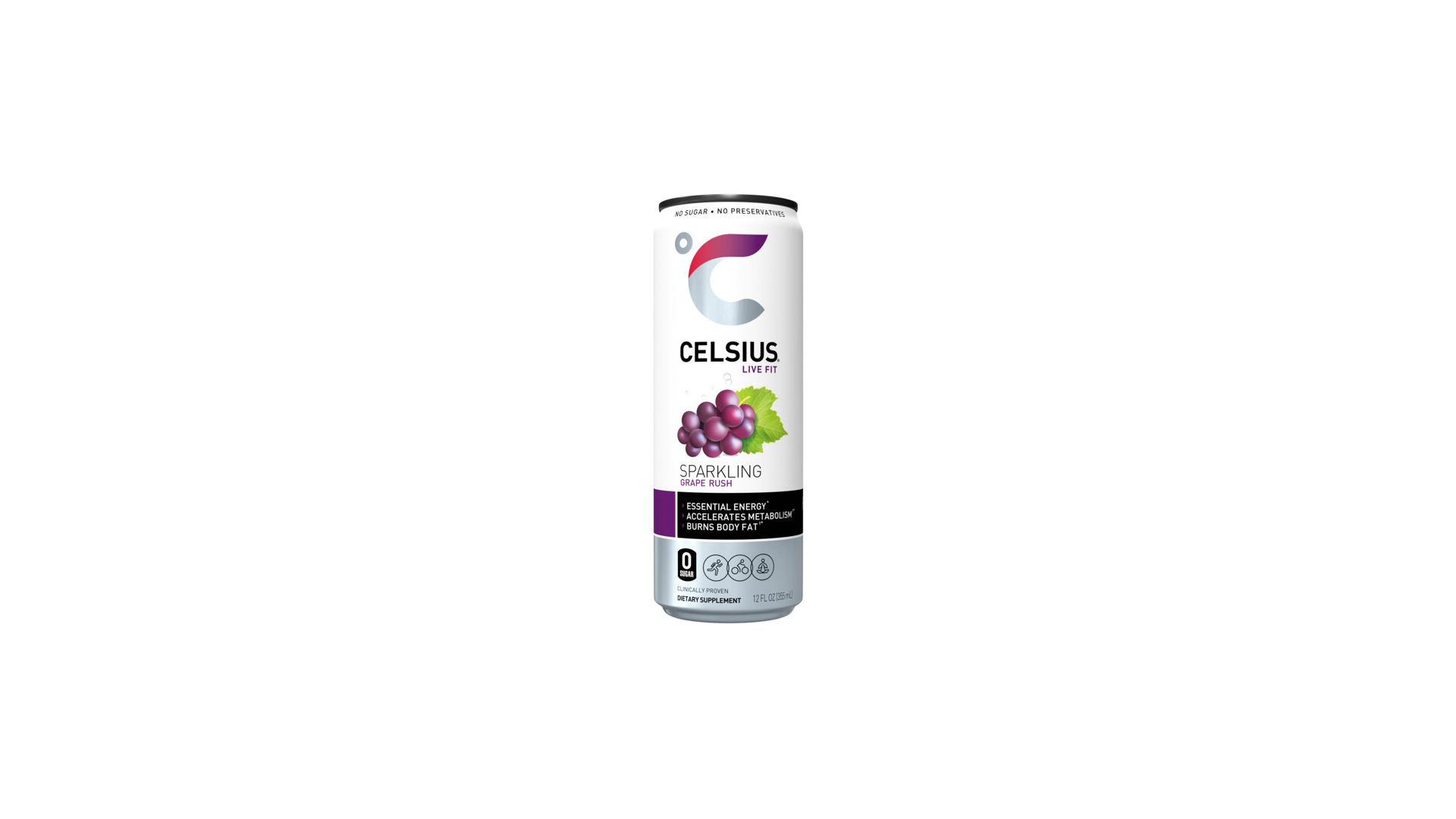 Celsius Sparkling Grape Rush - 12 oz Can