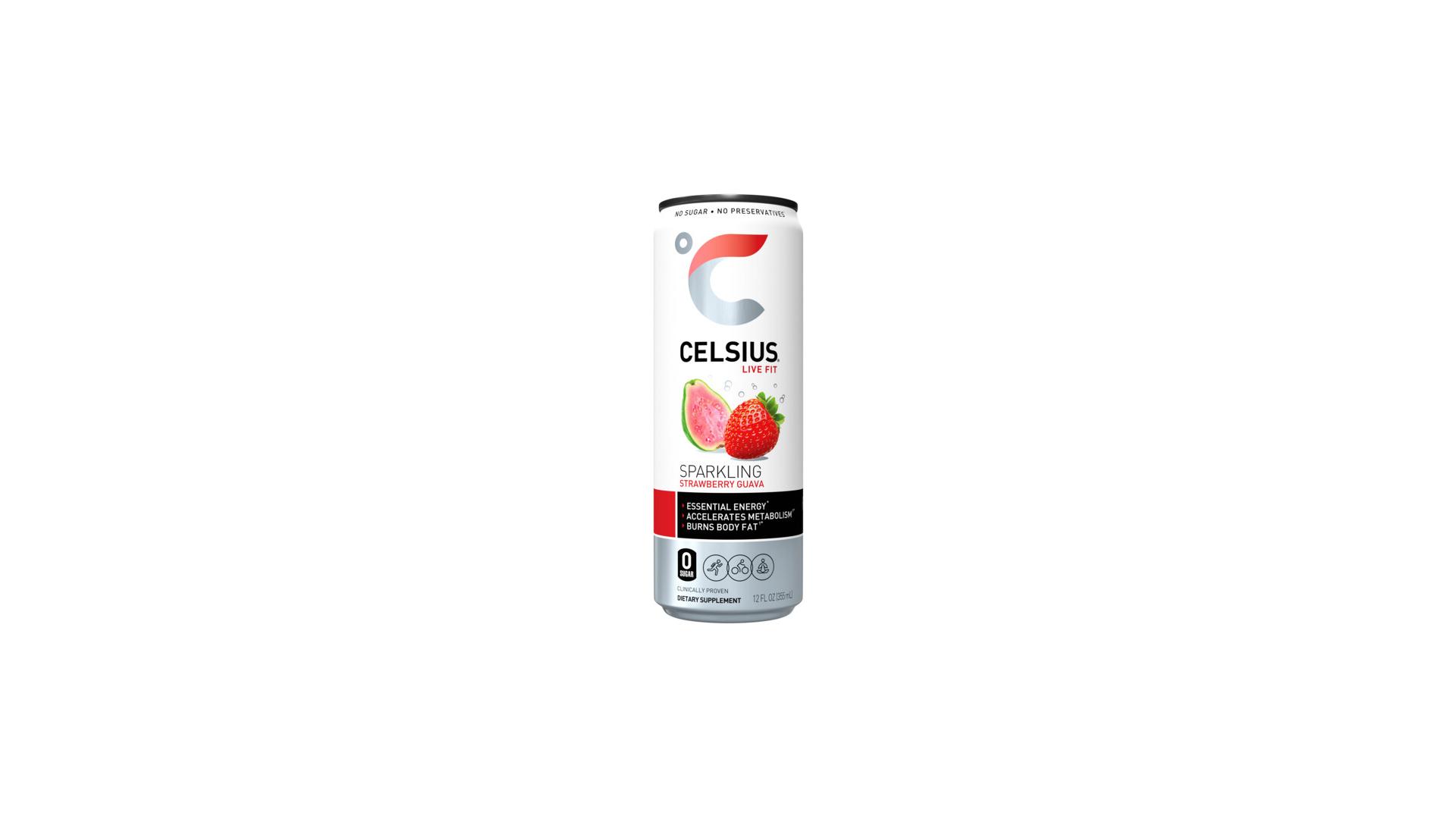 Celsius Sparkling Strawberry Guava - 12 oz Can