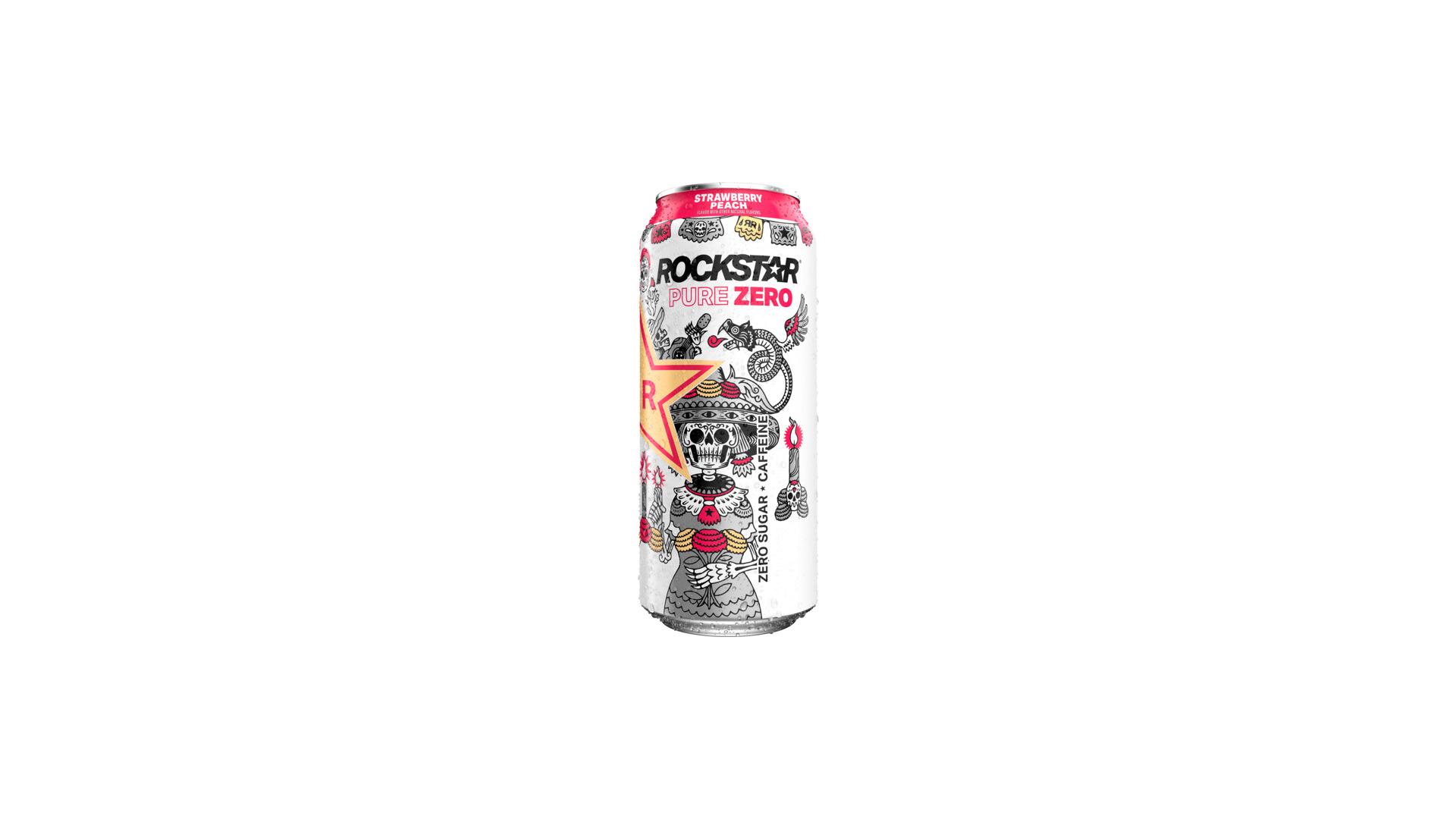 Rockstar Pure Zero Strawberry Peach - 16 oz Can