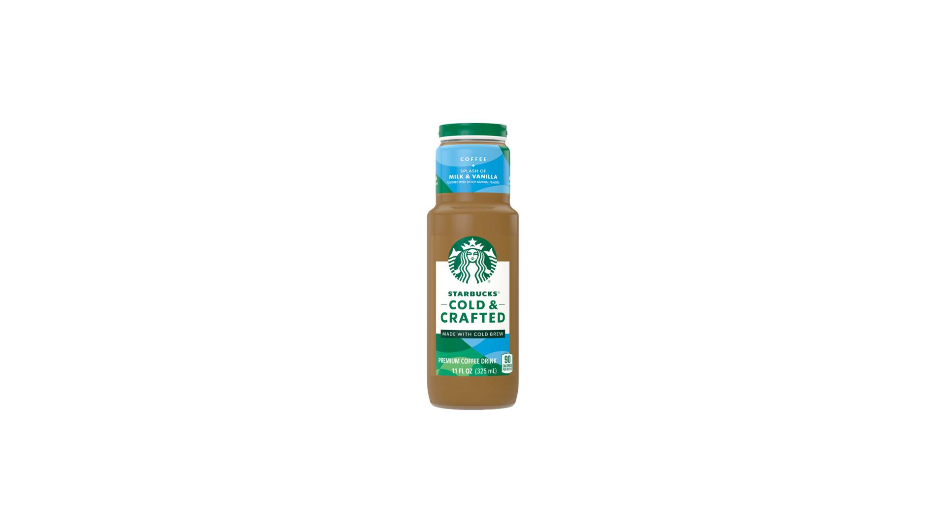 Starbucks Cold & Crafted Coffee + Splash of milk and Vanilla - 11 oz Bottle